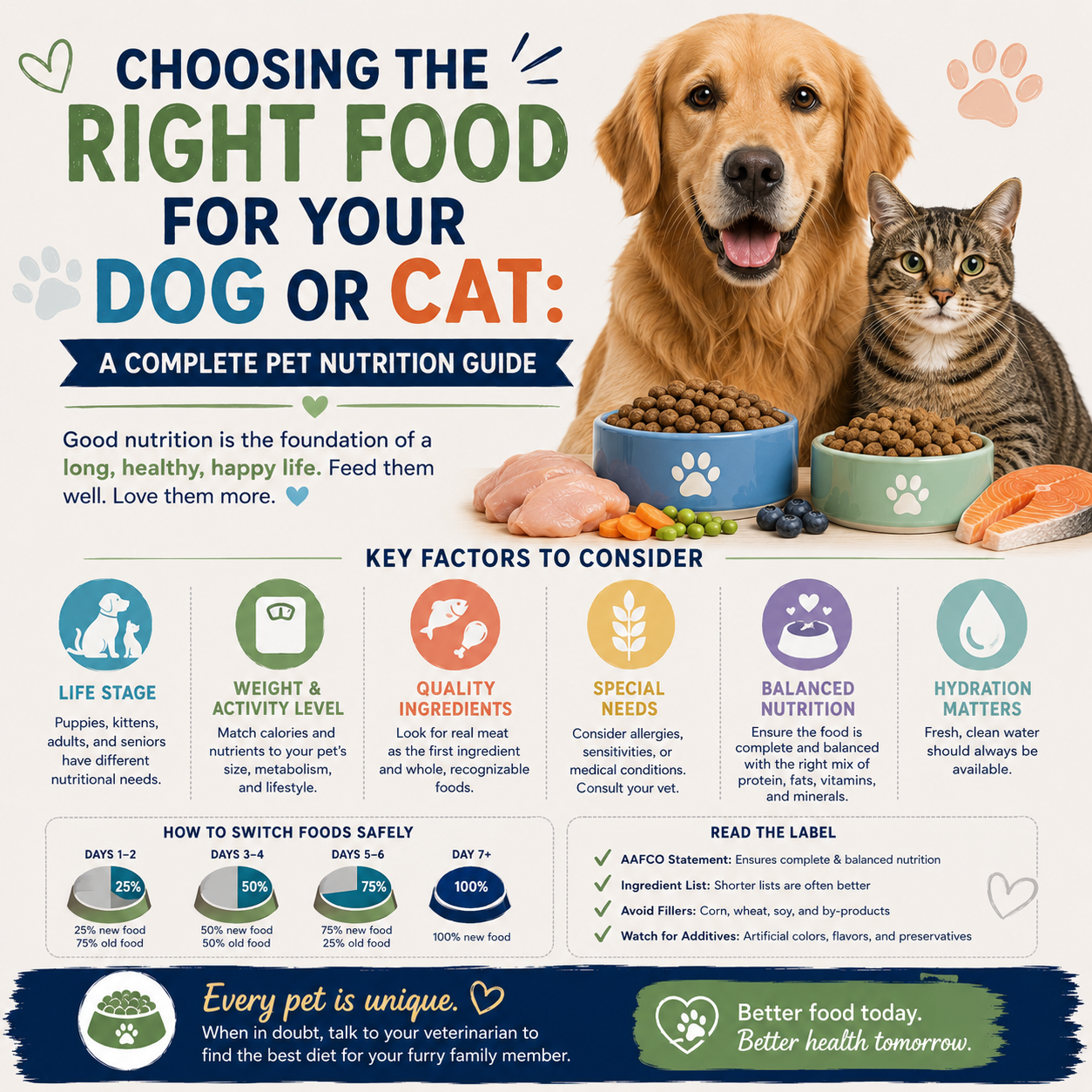 Choosing the Right Food for Your Dog or Cat: A Complete Pet Nutrition Guide